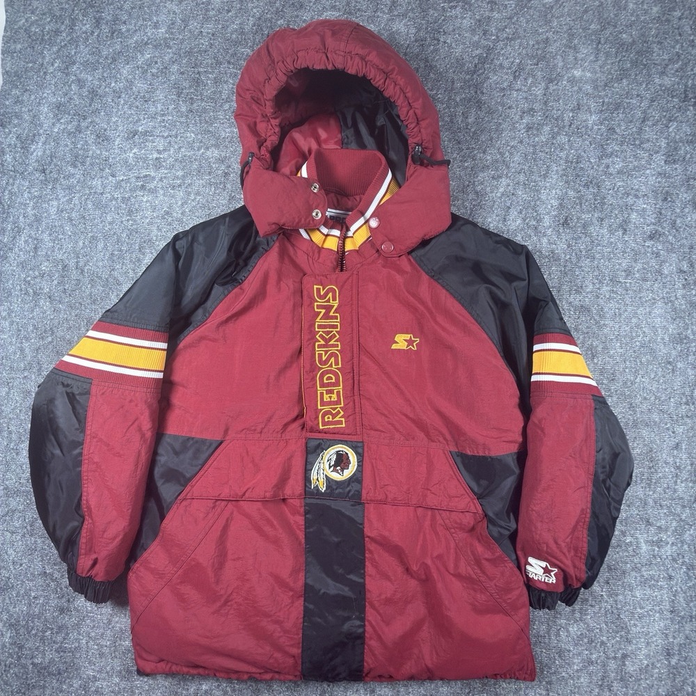 Vintage 90s Starter Washington Redskins NFL Pro Line Hooded Parka Jacket M